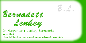 bernadett lenkey business card